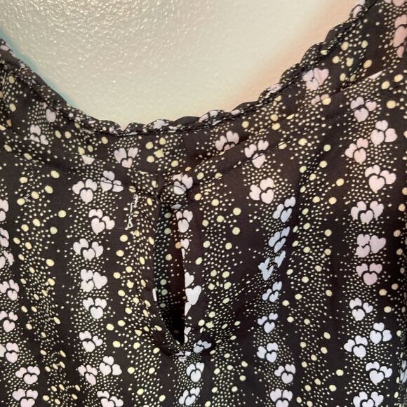FREE PEOPLE Donna Printed Spaghetti Straps Black Cami Top.Size M - Picture 8 of 14